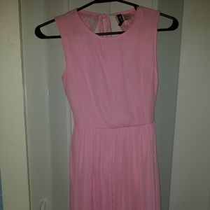 pink backless dress size small